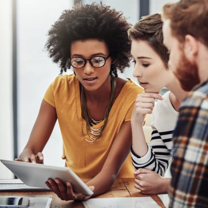 brand consulting agency discovery-call team working