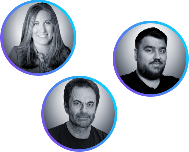 Headshots of 3 Asset Lino team members