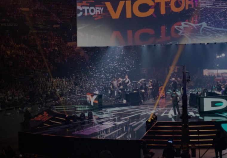 A background image for G2 Esports of a live eGaming show