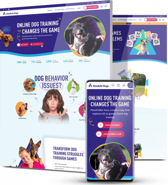 Absolute Dogs website as one of the best web design projects